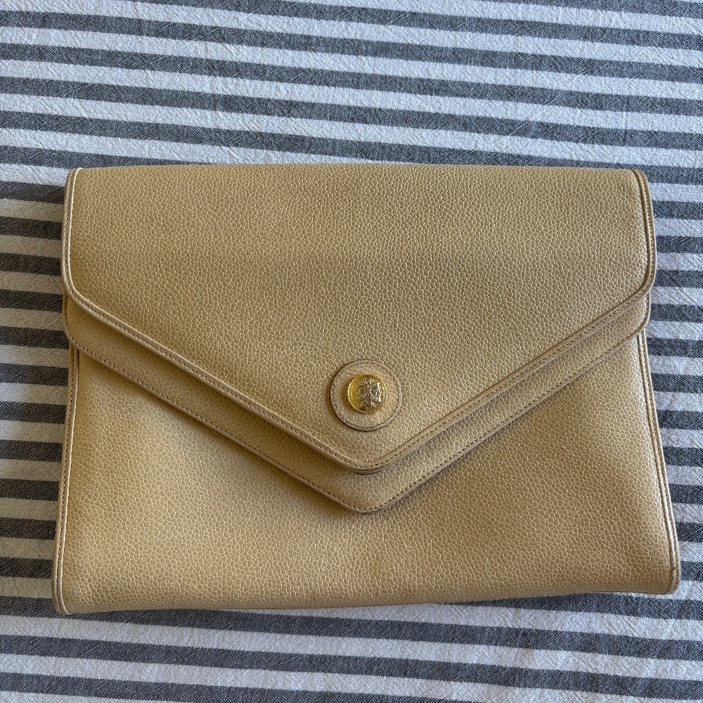 Vintage Butter Yellow Fendi Clutch